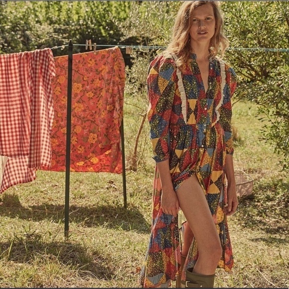 Doen Nicolette Dress in Countryside Patchwork Print - Picture 1 of 12